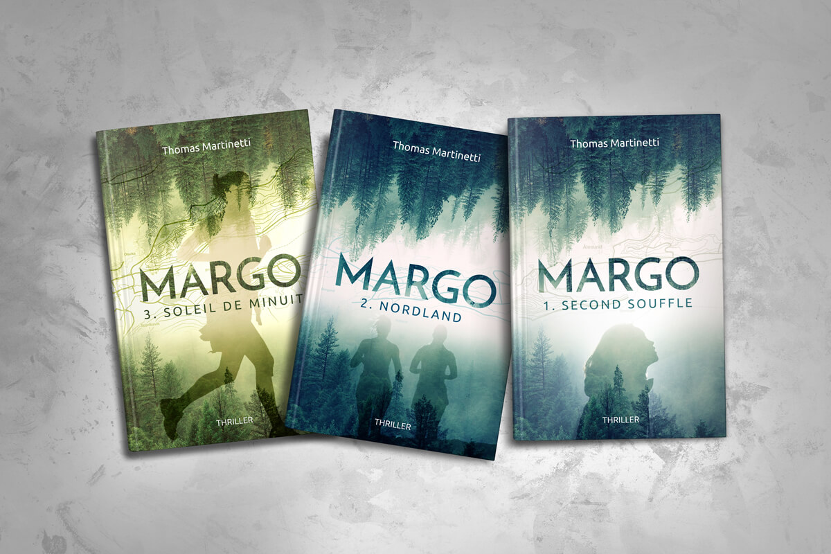 Couvertures de "Margo" (Tome 1, 2 et 3) de Thomas Martinetti